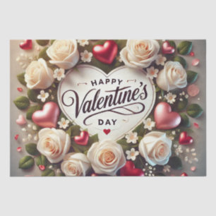 Elegantes Valentinstag-Design mit Rose Seidenpapier