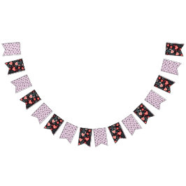 Elegantes Valentinstags-Blumenwimpel-Banner Wimpelkette