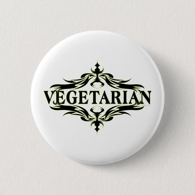 Elegantes Vegetarier Button (Vorderseite)