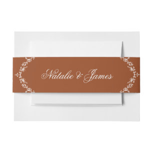 Elegantes verbranntes orangefarbenes florales Boho Einladungsbanderole