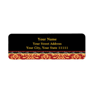 Elegantes vergoldetes Damast-Rot, Schwarzes und