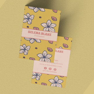 Elegantes, vertikales Blumendesign - Chic und mode Visitenkarte