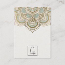 Elegantes Verziertes Gold Aquamarin Mandala Earrin Visitenkarte