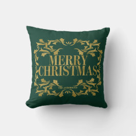 Elegantes Verziertes Gold Frohe Weihnachtsbaumkiss Kissen