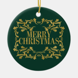 Elegantes Verziertes Gold Frohe Weihnachtsschmuck