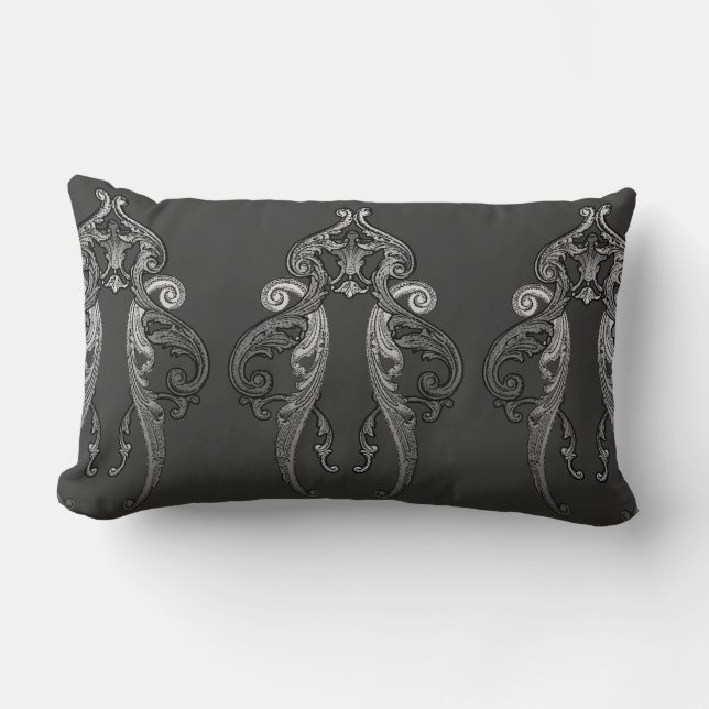 Elegantes Verziertes Goth Design-Kissen Lendenkissen (Vorderseite)