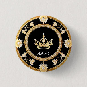 Elegantes verziertes königliches Kronensymbol Button