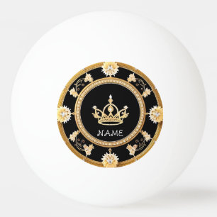 Elegantes verziertes königliches Kronensymbol Tischtennisball