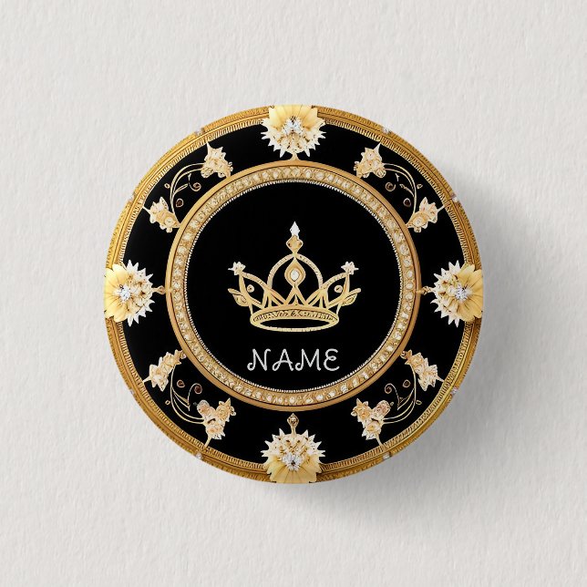 Elegantes Verziertes Königliches Symbol Button (Vorderseite)