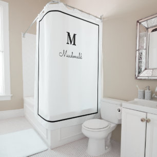 Elegantes Verziertes Monogramm Duschvorhang