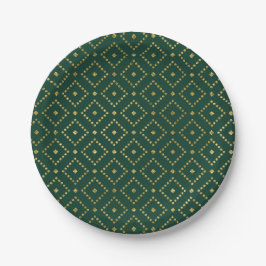 Elegantes Verziertes Weihnachtspapier Pappteller