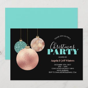 Elegantes Verzierungs-WeihnachtsParty 2 Einladung