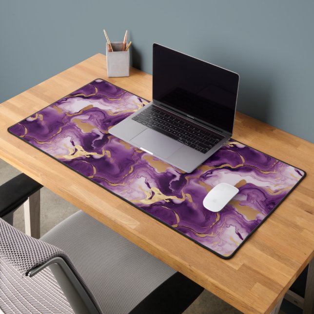 Elegantes vetas doradas y moradas schreibtischunterlage (Büro 2)