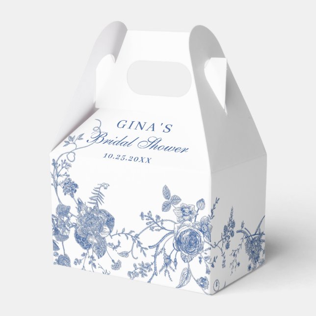 Elegantes Viktorianisches blaues französisches Bra Geschenkschachtel (Vorderseite)