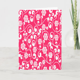 Elegantes Viktorianisches Blumendesign Magenta Karte