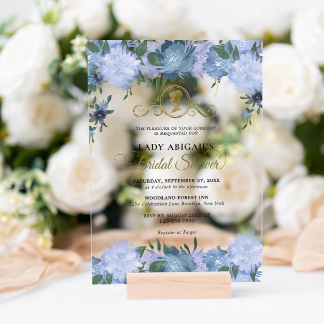 Elegantes Viktorianisches Brautparty aus Blumen Acryleinladungen (Von Creator hochgeladen)
