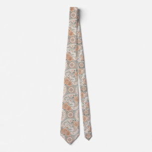 Elegantes viktorianisches florales Pfirsich-Salbei Krawatte