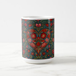 Elegantes Viktorianisches Herzdesign im Valentinst Kaffeetasse