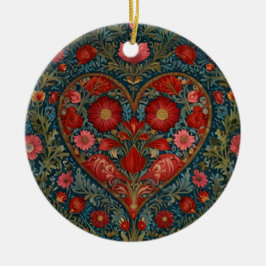 Elegantes Viktorianisches Herzdesign im Valentinst Keramik Ornament