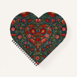 Elegantes Viktorianisches Herzdesign im Valentinst Notizbuch