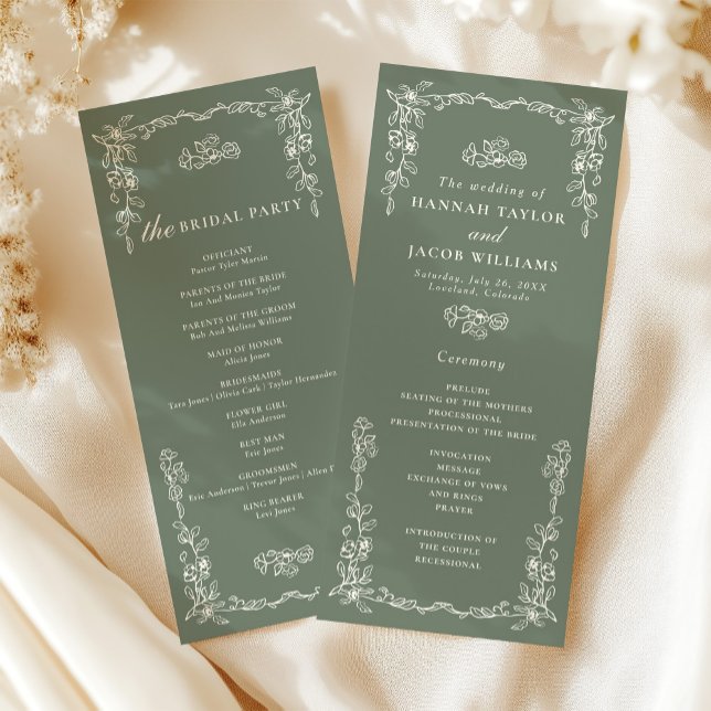 Elegantes viktorianisches Hochzeitsprogramm in Sal Programm (Von Creator hochgeladen)