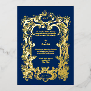 Elegantes viktorianisches Kartusche 1845 Folieneinladung