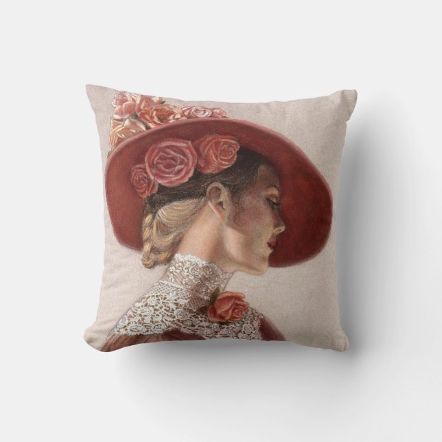 Elegantes viktorianisches Kissen Damen-Art Floral (Vorderseite)