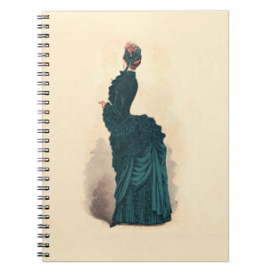 Elegantes Viktorianisches Kleid Mode Kunst und Kul Notizblock
