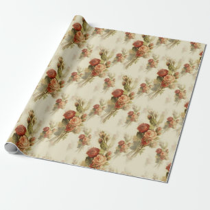 Elegantes viktorianisches Rosen-Blumenmuster-Gesch Geschenkpapier