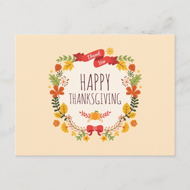 Elegantes Vintag Happy Thanksgiving | Postkarte (Vorderseite)