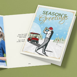 Elegantes, Vintag Inspiriert Golf Foto Weihnachten