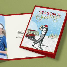 Elegantes, Vintag Inspiriert Golf Foto Weihnachten