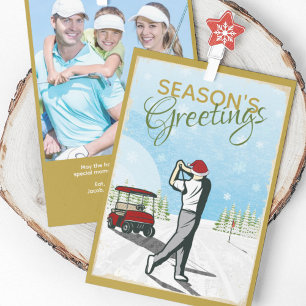 Elegantes, Vintag Inspiriert Golf Foto Weihnachten
