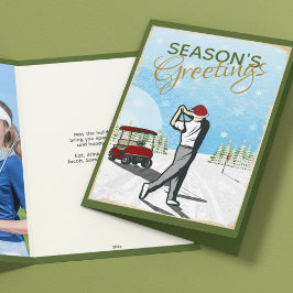 Elegantes, Vintag Inspiriert Golf Foto Weihnachten