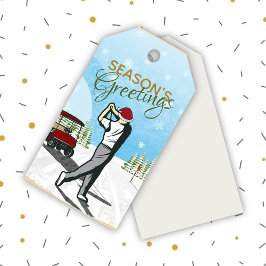 Elegantes, Vintag Inspiriertes Golf Weihnachten Geschenkanhänger