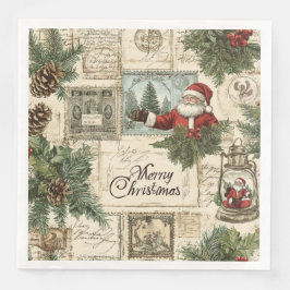 Elegantes, Vintag Inspiriertes Weihnachtsblumenmus Serviette