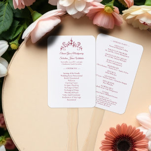 Elegantes Vintag Romance Burgundy Hochzeitsprogram Fächer