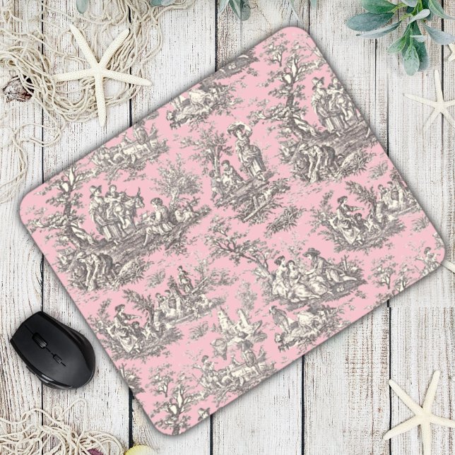 Elegantes Vintag-rosa-graues Spielzeug Mousepad (Von Creator hochgeladen)