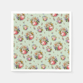 Elegantes Vintag rosa Rosen Blumenmuster-Muster Serviette