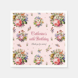 Elegantes Vintag rosa Rosenmuster Serviette