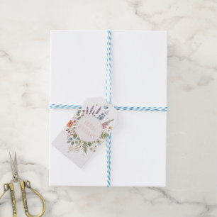 Elegantes Vintage-Blumen-Botanik-Design Geschenkanhänger