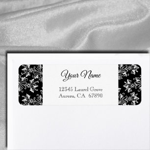 Elegantes Vintage-Blumen-Damast-Rücksende-Adresset