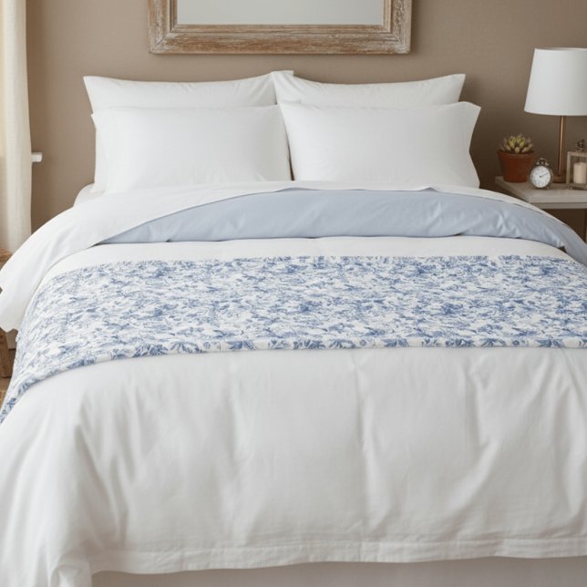 Elegantes Vintage-Blumen-Toile Fleecedecke (Von Creator hochgeladen)