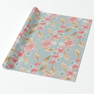 Elegantes vintage Blumenmuster Geschenkpapier