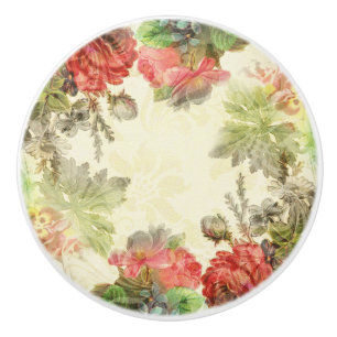 Elegantes vintage Blumenmuster Keramikknauf