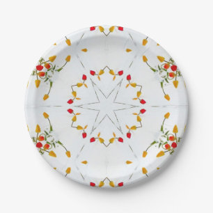 Elegantes vintage Blumenmuster Pappteller