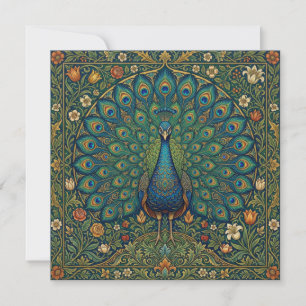 Elegantes vintage-bohème-Pfau-Design Einladung