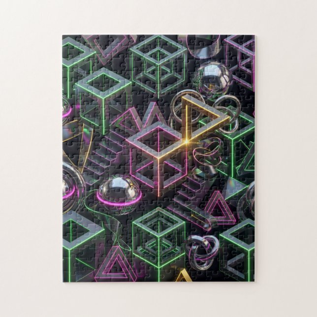 Elegantes Vintage-Botanik-Blumenpuzzle (Vertikal)