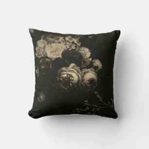 Elegantes Vintage-Dunkelbraun-Melancholisches Nied Kissen
