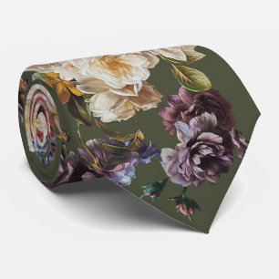 Elegantes vintage dunkles, melancholisches Floral Krawatte